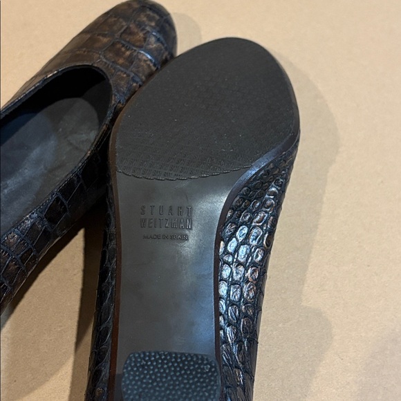 Stuart Weitzman Shiny Dark brown snakeskin heels - Picture 6 of 6